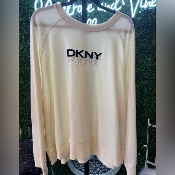 DKNY Sport crew neck sweatshirt with rhinestones cream/off white - Picture 5 of 11
